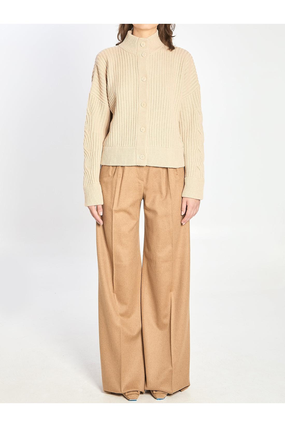 Max Mara-OUTLET-SALE-Ribbed cardigan in wool and cashmere-ARCHIVIST