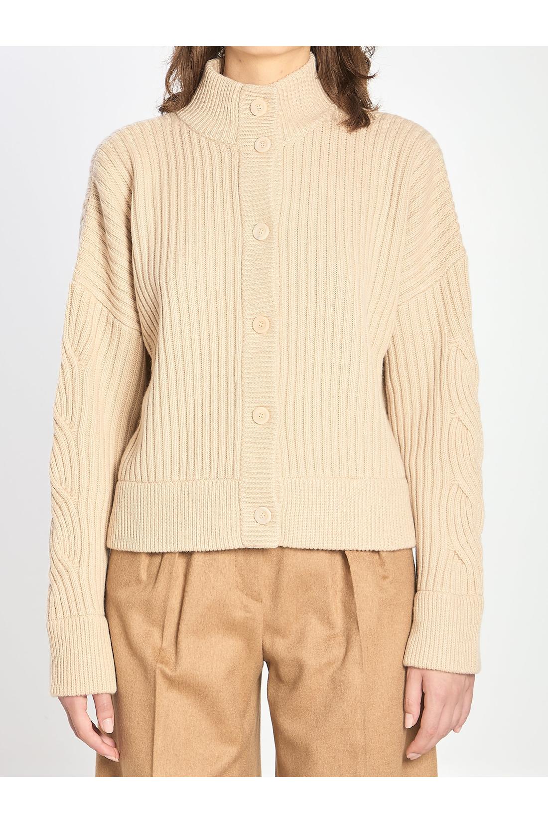 Max Mara-OUTLET-SALE-Ribbed cardigan in wool and cashmere-ARCHIVIST