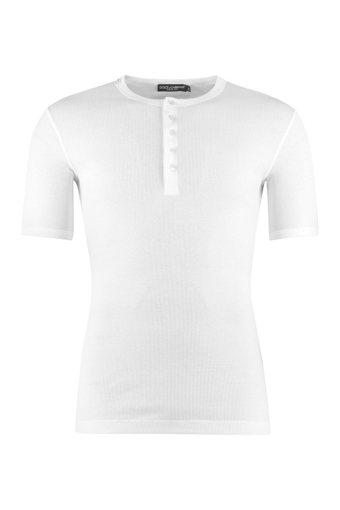 Dolce & Gabbana-OUTLET-SALE-Ribbed cotton crew-neck t-shirt-ARCHIVIST