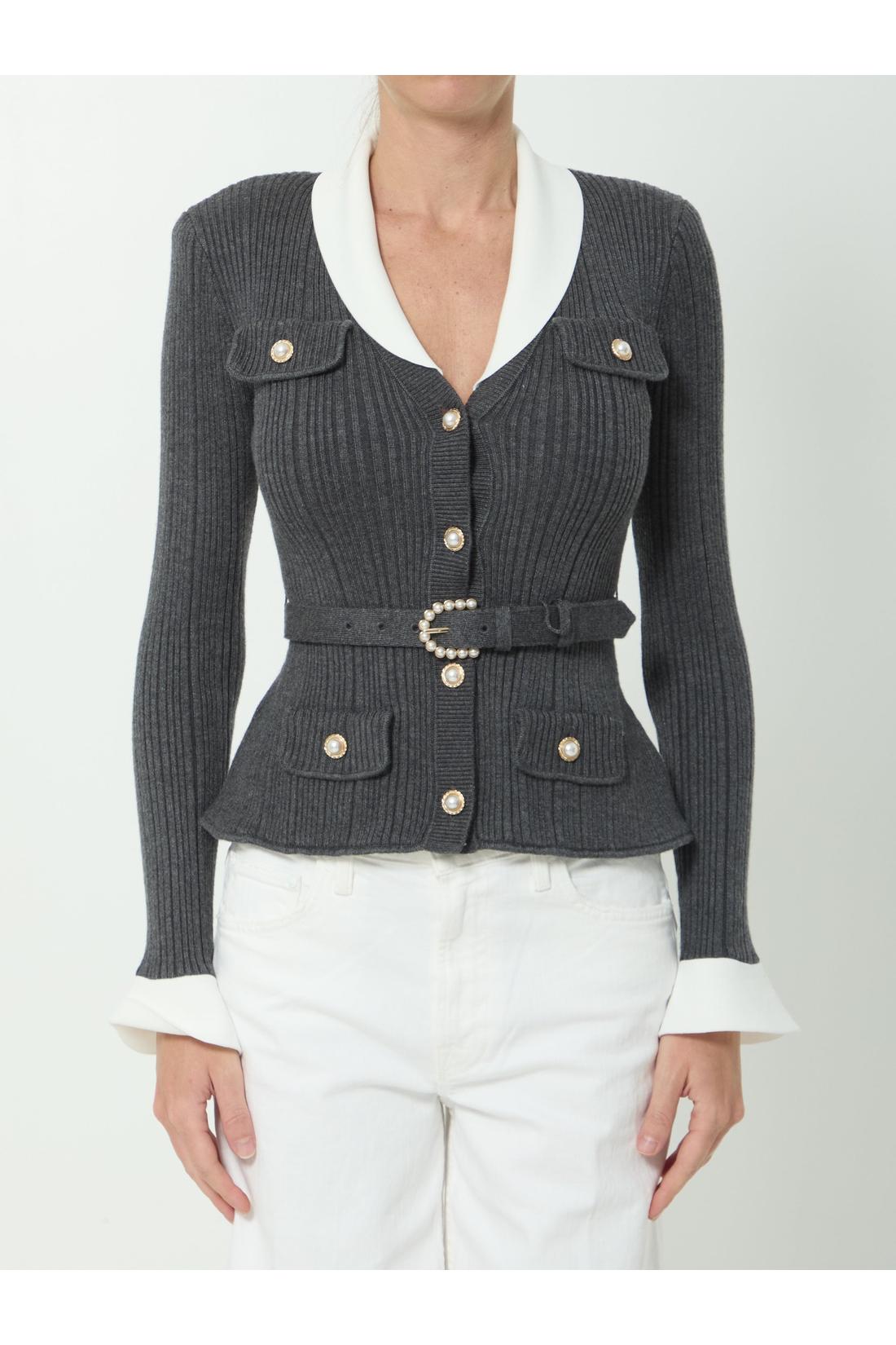Self Portrait-OUTLET-SALE-Ribbed knit cargidan-ARCHIVIST