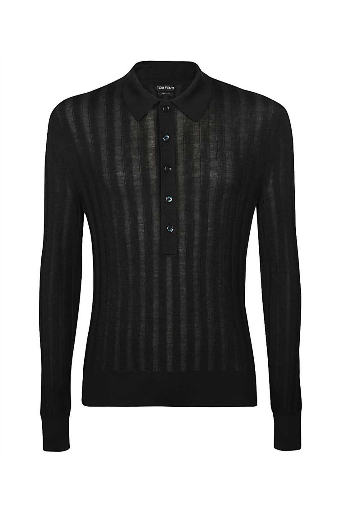 Tom Ford-OUTLET-SALE-Ribbed knit polo shirt-ARCHIVIST