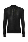 Tom Ford-OUTLET-SALE-Ribbed knit polo shirt-ARCHIVIST