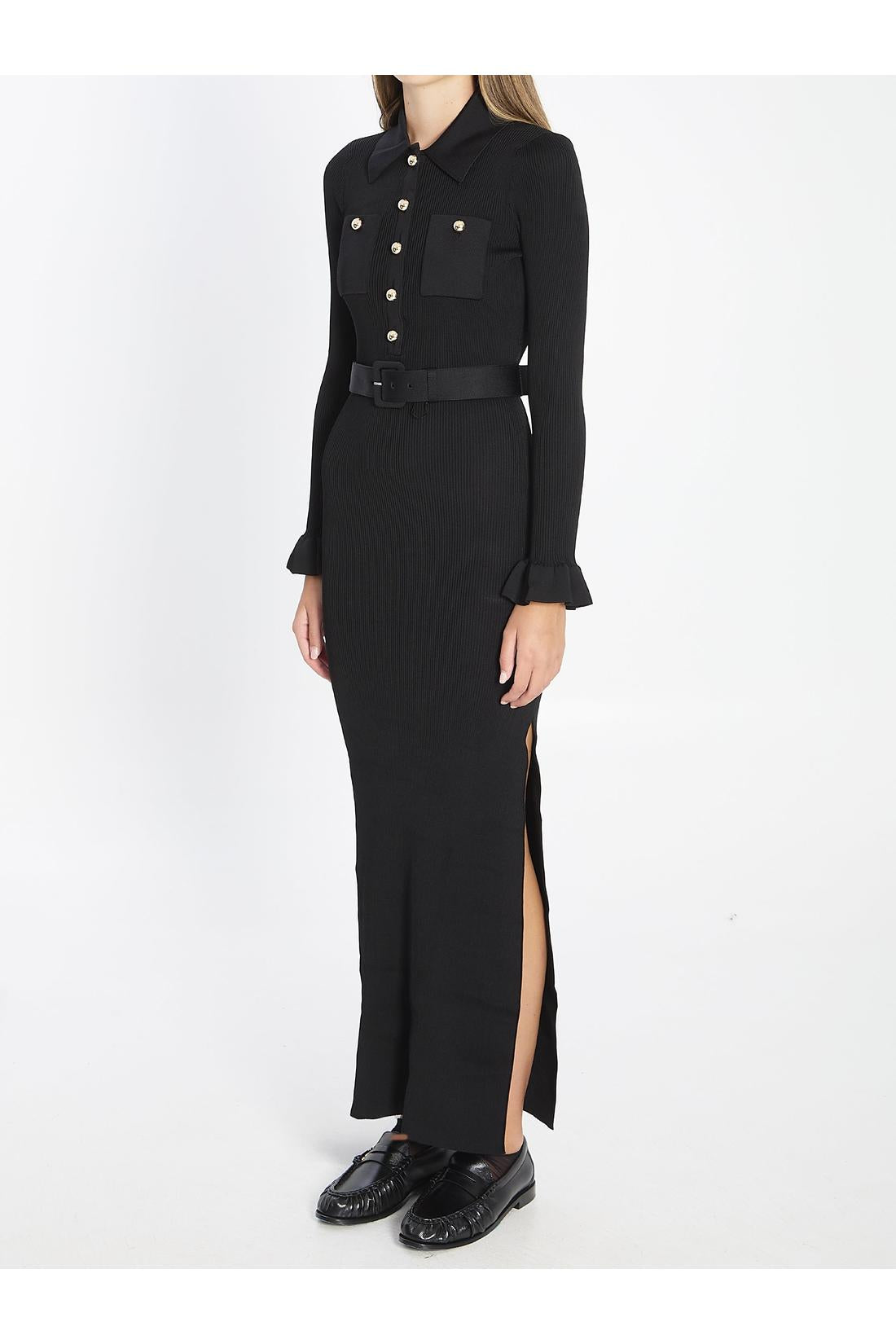 Self Portrait-OUTLET-SALE-Ribbed maxi dress-ARCHIVIST