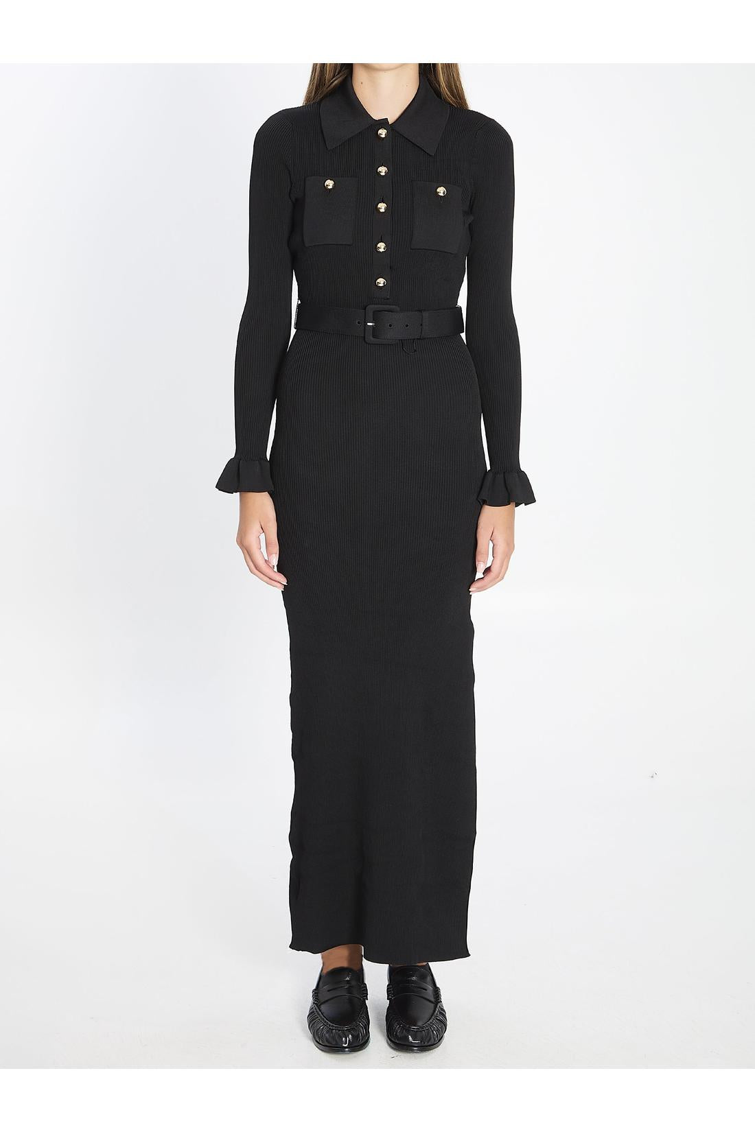 Self Portrait-OUTLET-SALE-Ribbed maxi dress-ARCHIVIST