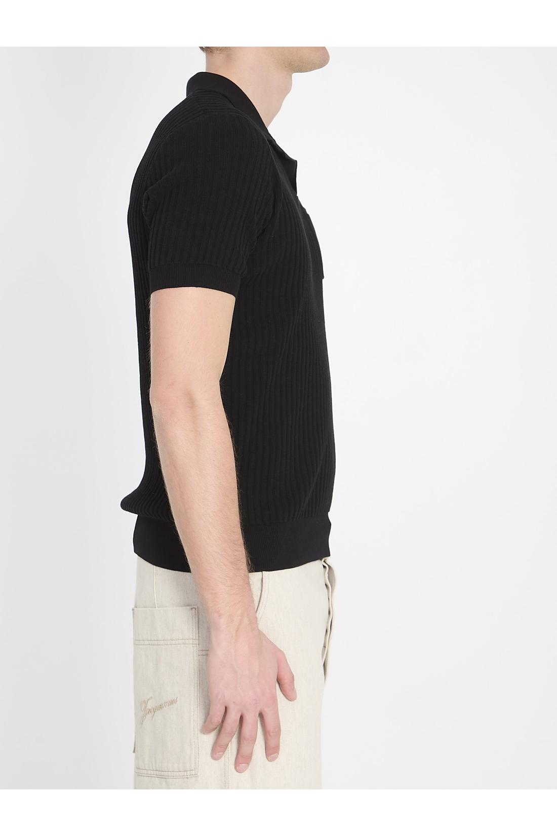 Ribbed polo shirt-Shirts-Roberto Collina-OUTLET-ARCHIVIST-ARCHIVE-SALE