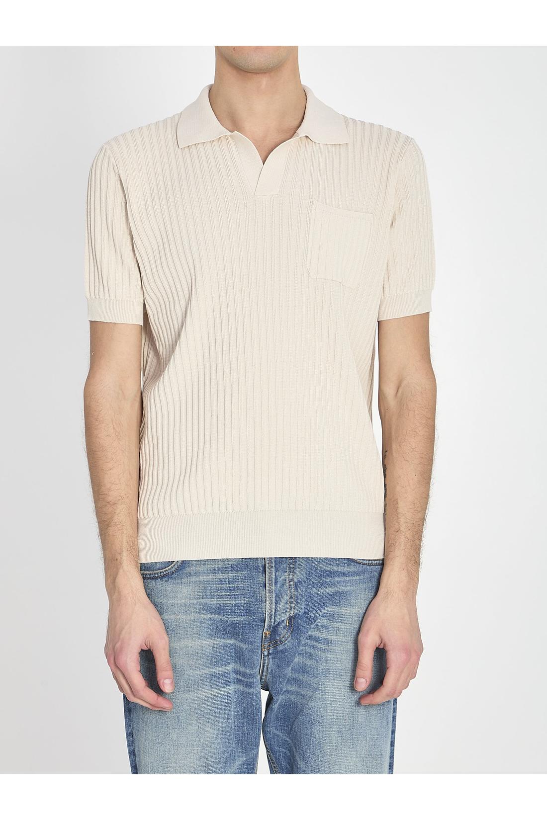 Roberto Collina-OUTLET-SALE-Ribbed polo shirt-ARCHIVIST