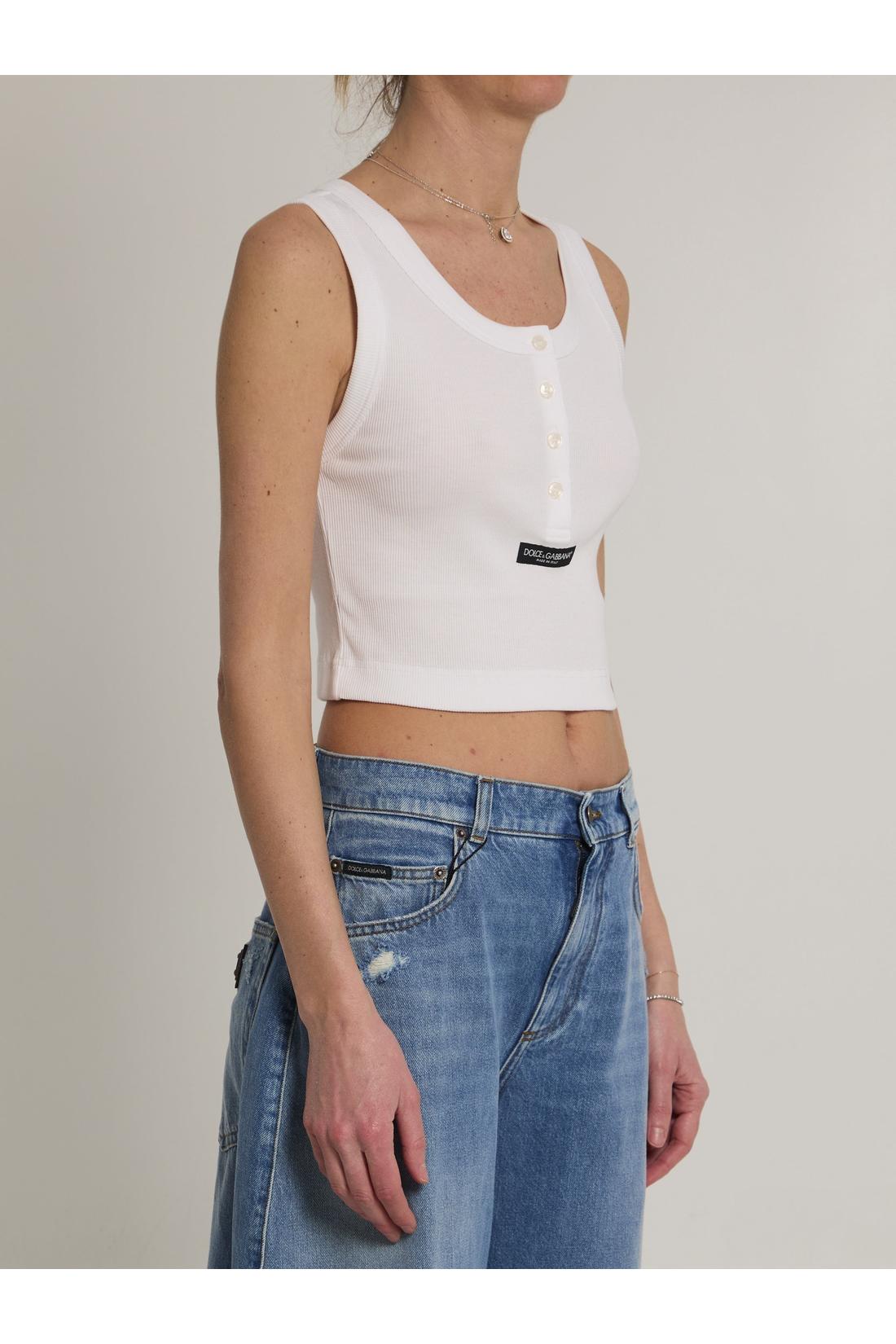 Dolce & Gabbana-OUTLET-SALE-Ribbed tank top-ARCHIVIST