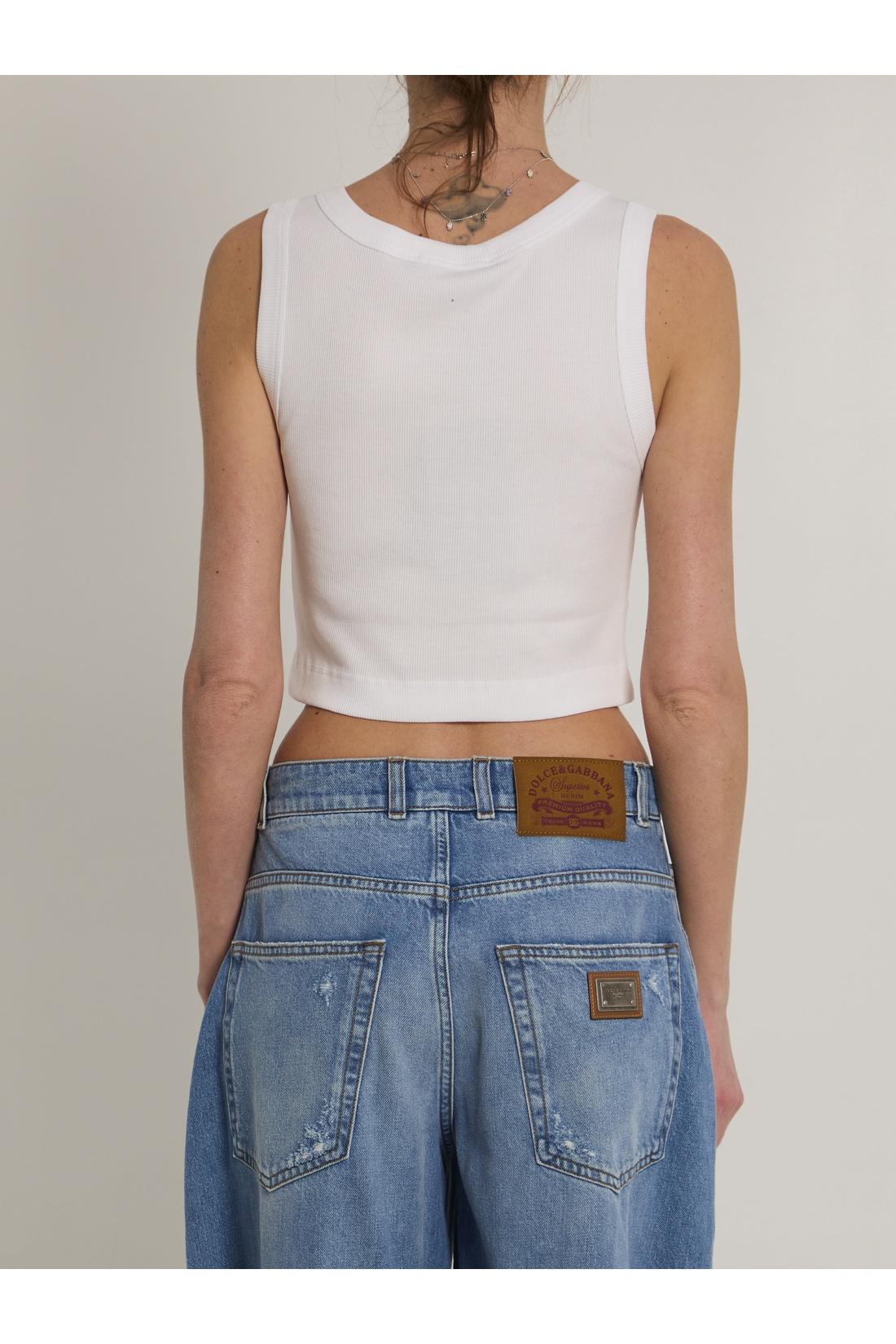 Dolce & Gabbana-OUTLET-SALE-Ribbed tank top-ARCHIVIST