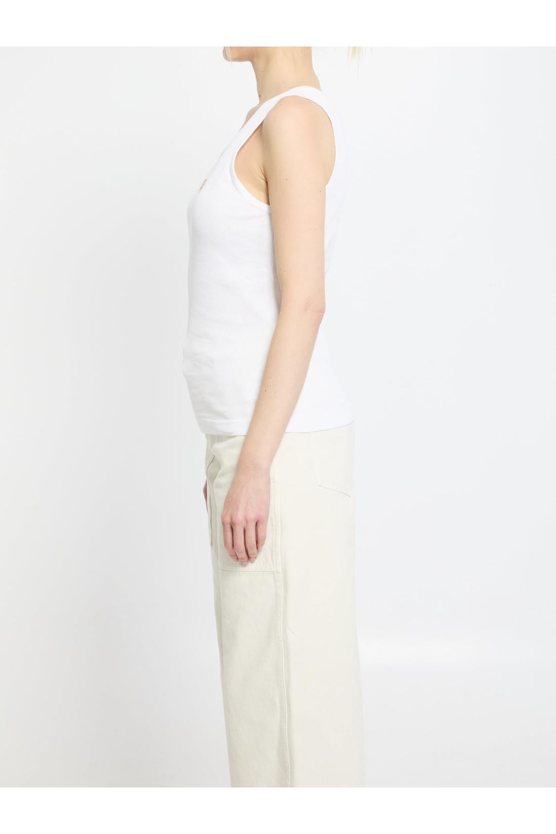 Dolce & Gabbana-OUTLET-SALE-Ribbed tank top with DG-ARCHIVIST