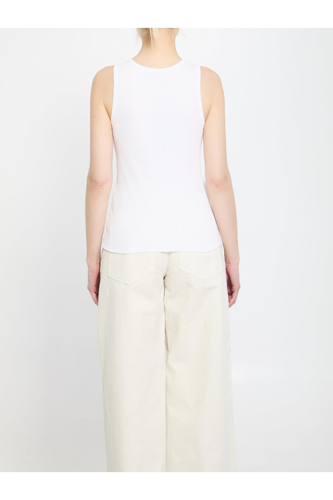 Dolce & Gabbana-OUTLET-SALE-Ribbed tank top with DG-ARCHIVIST