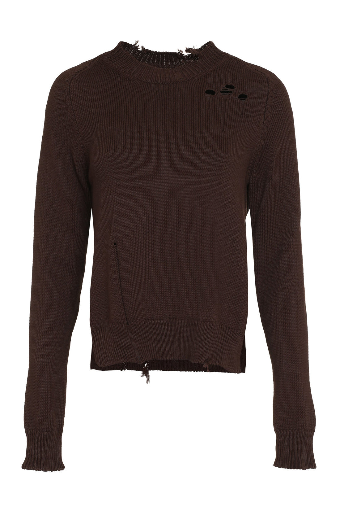 Maison Margiela-OUTLET-SALE-Ripped-detail knitted jumper-ARCHIVIST