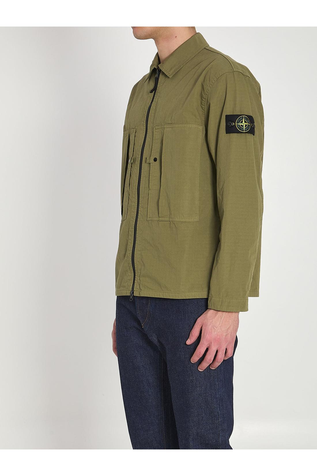 Stone Island-OUTLET-SALE-Ripstop cotton overshirt-ARCHIVIST