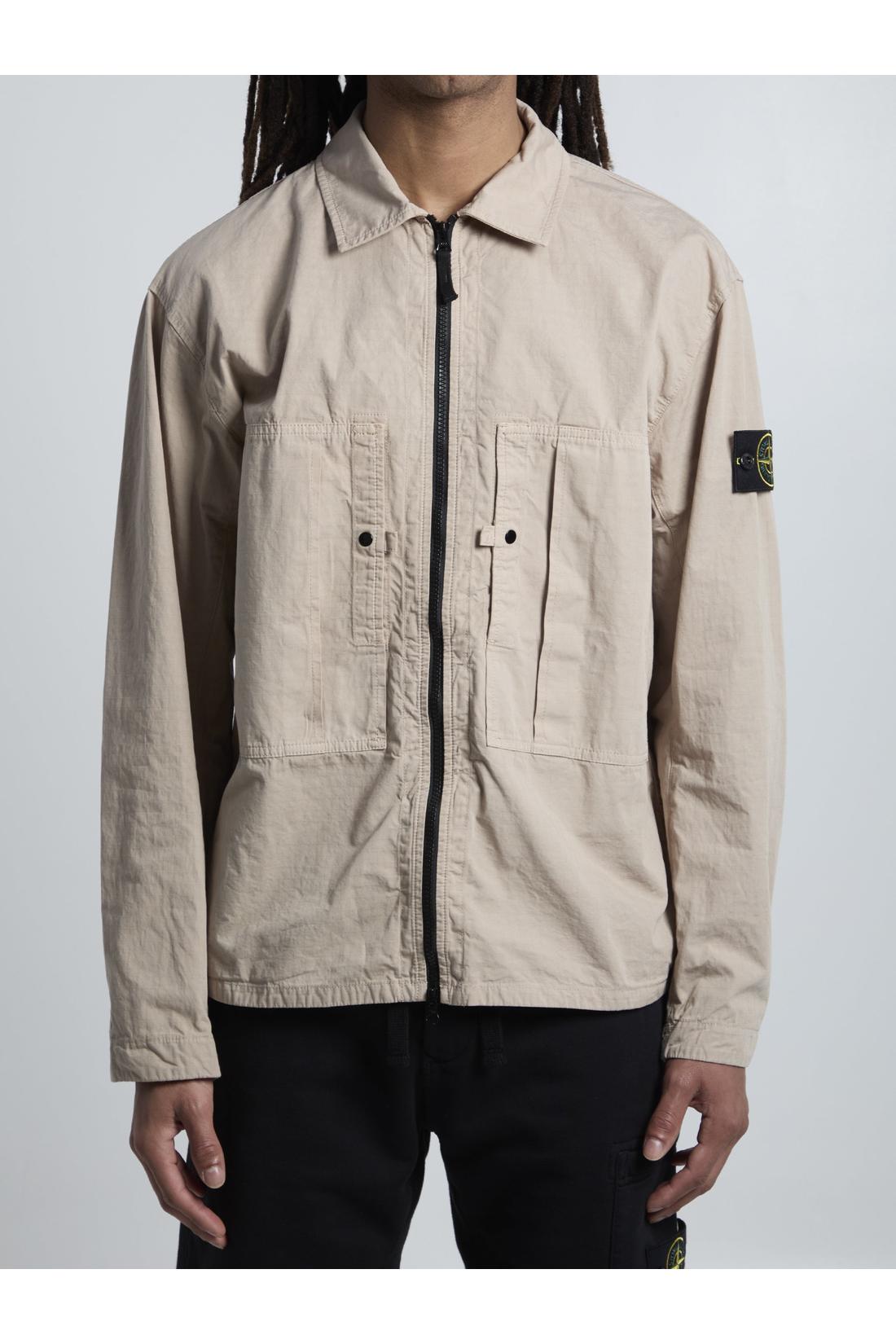 Stone Island-OUTLET-SALE-Ripstop cotton overshirt-ARCHIVIST
