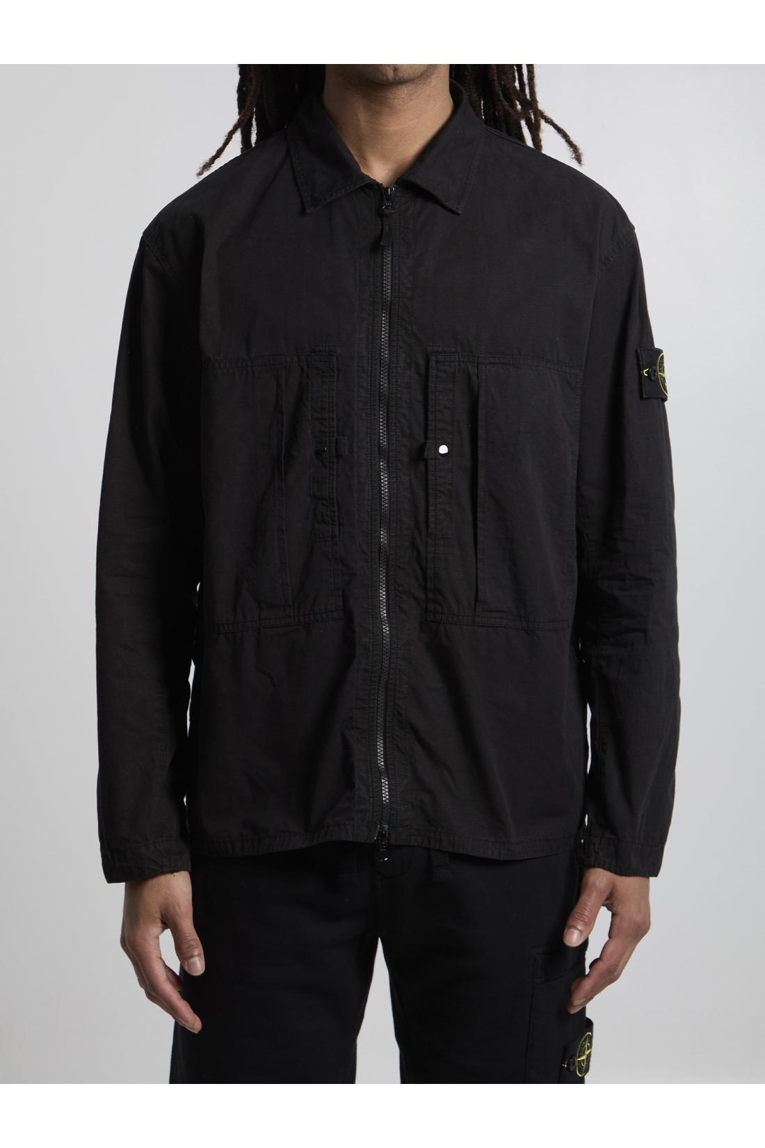 Stone Island-OUTLET-SALE-Ripstop cotton overshirt-ARCHIVIST