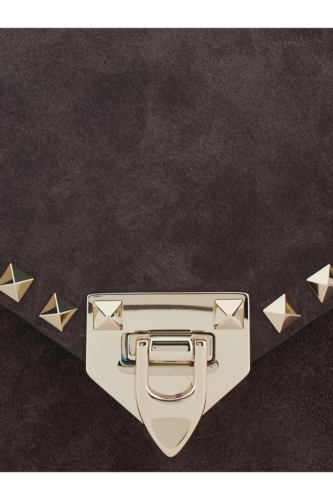 Valentino Garavani-OUTLET-SALE-Rockstud small suede crossbody bag-ARCHIVIST