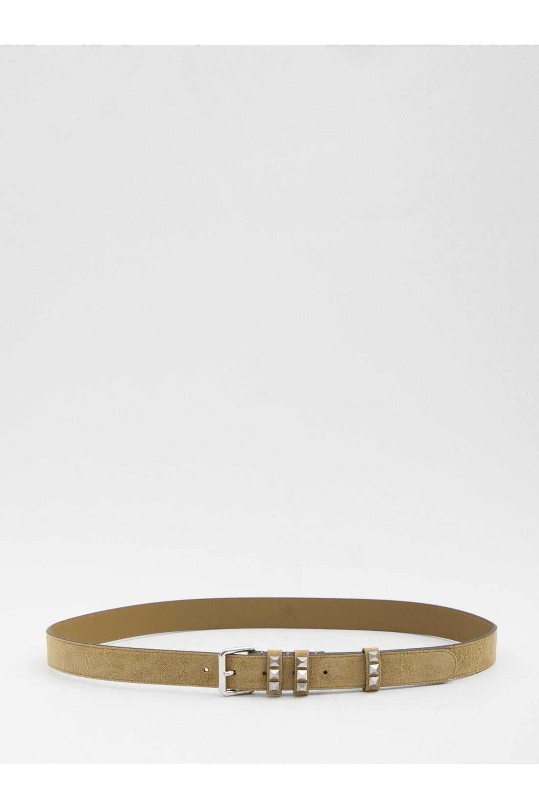 Valentino Garavani-OUTLET-SALE-Rockstud suede belt-ARCHIVIST