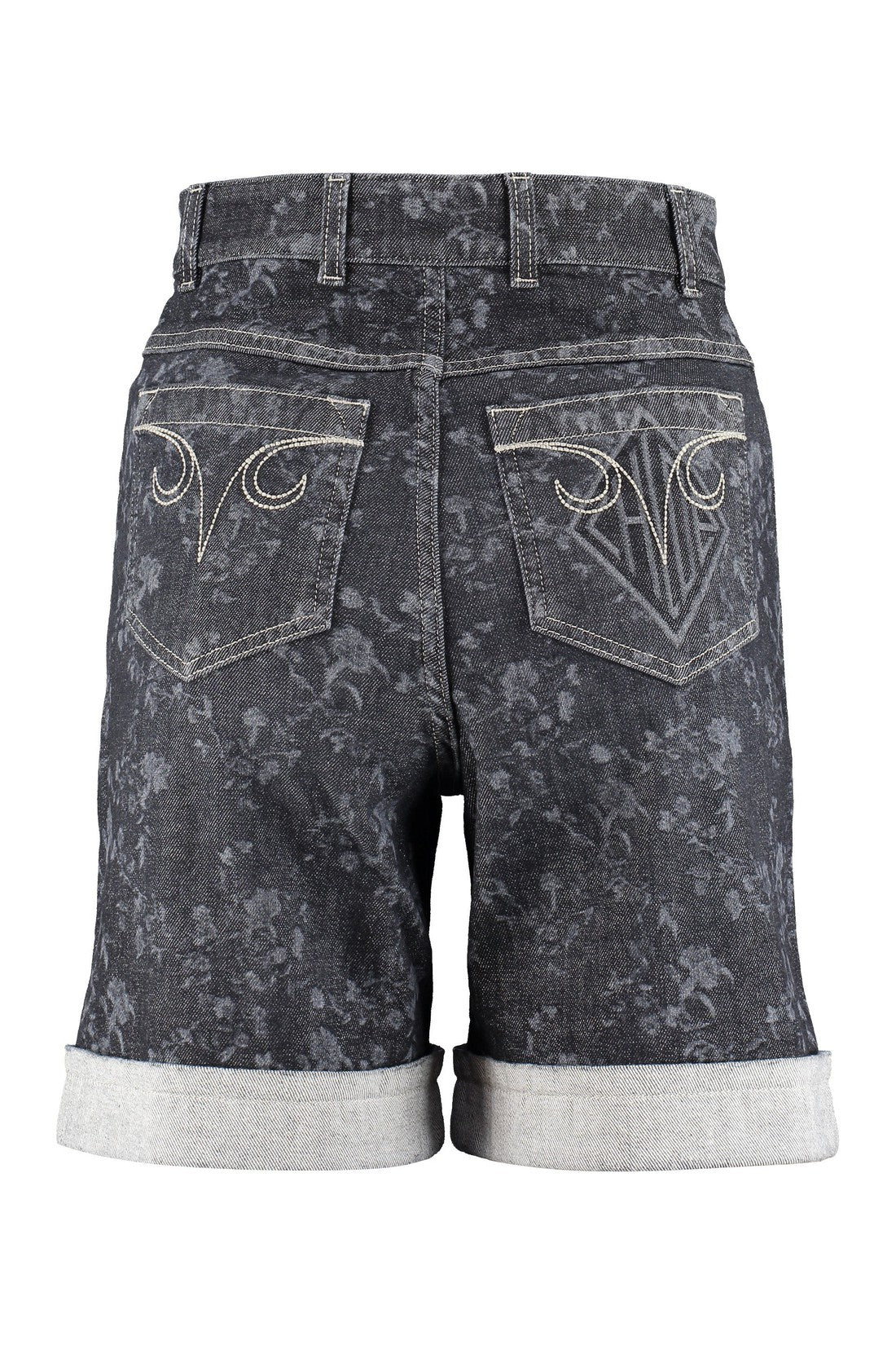 Chloé-OUTLET-SALE-Roll-up cuffed denim shorts-ARCHIVIST