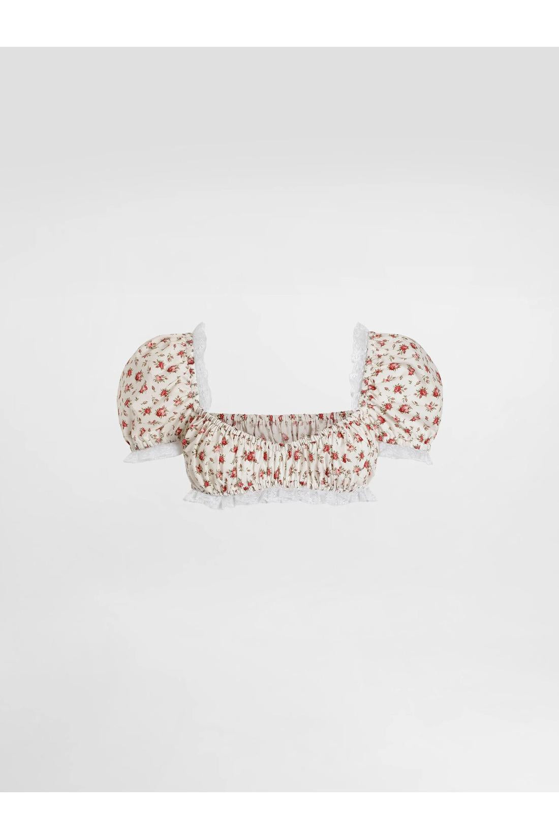 Dolce & Gabbana-OUTLET-SALE-Rose print top-ARCHIVIST