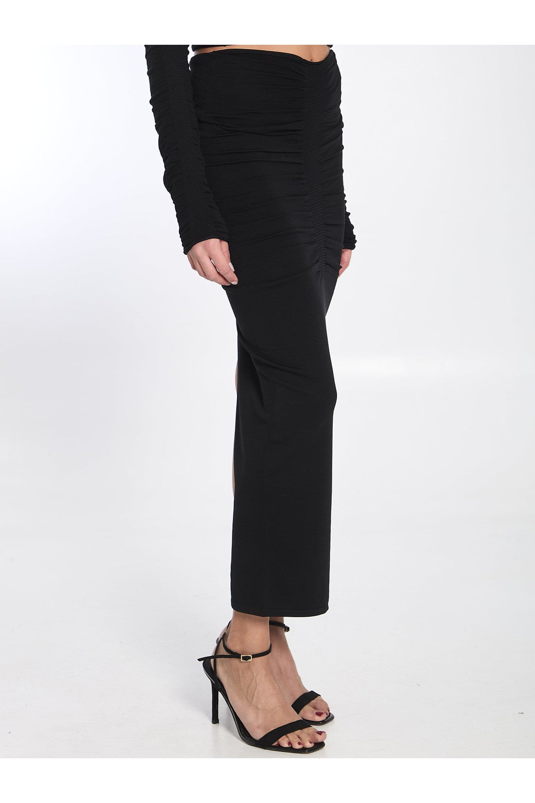 Alexander Wang-OUTLET-SALE-Ruched long skirt-ARCHIVIST