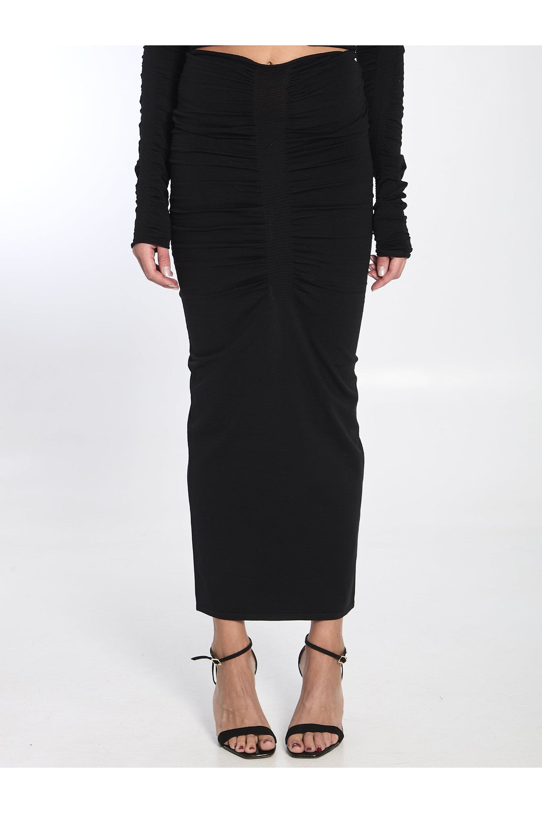 Alexander Wang-OUTLET-SALE-Ruched long skirt-ARCHIVIST