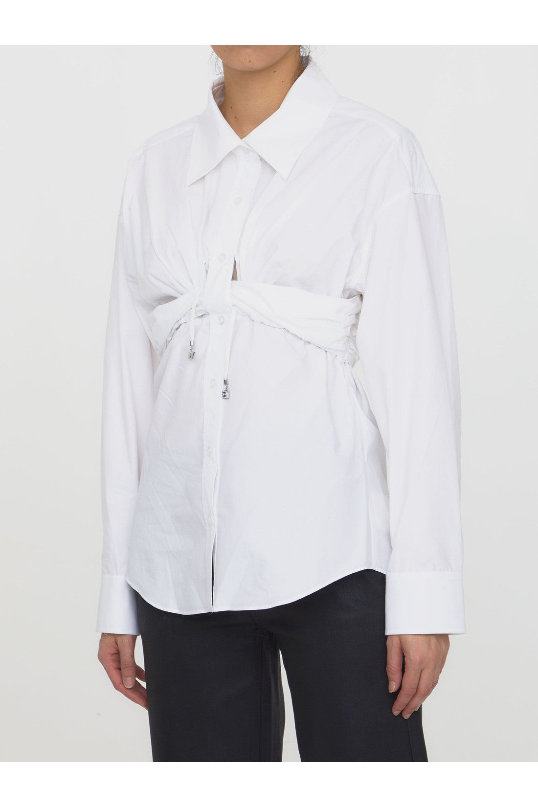 ALEXANDER WANG-OUTLET-SALE-Ruched white shirt-ARCHIVIST