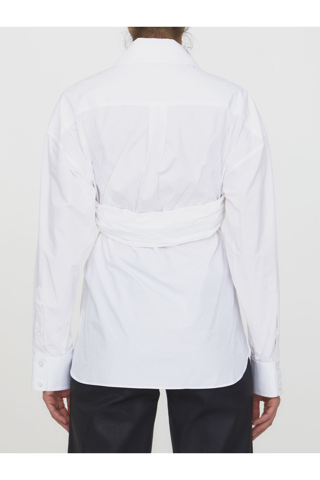 ALEXANDER WANG-OUTLET-SALE-Ruched white shirt-ARCHIVIST