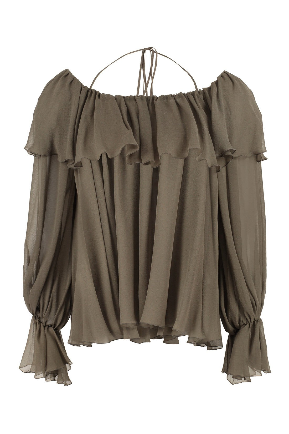 Blumarine-OUTLET-SALE-Ruffled silk blouse-ARCHIVIST