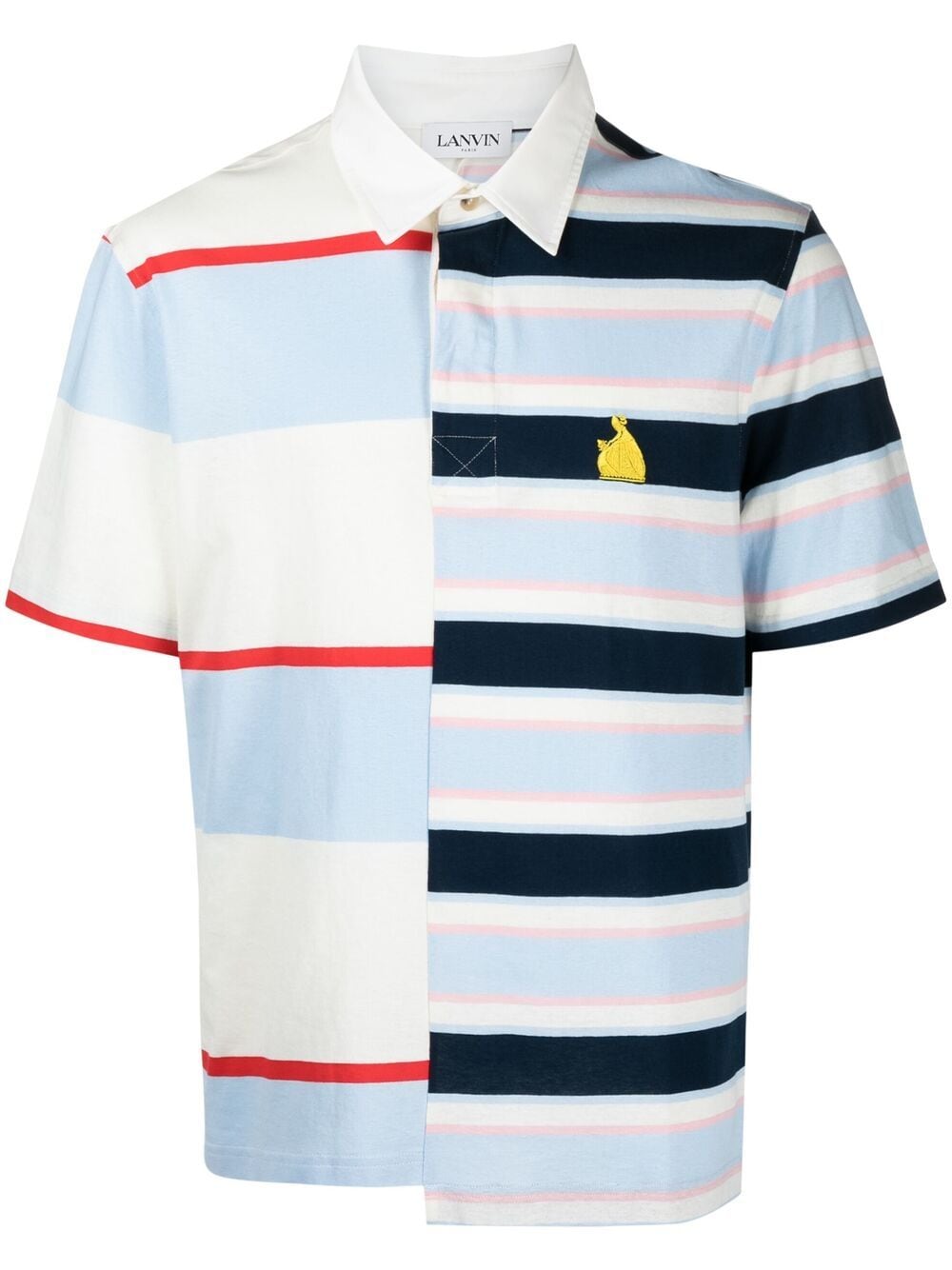 Lanvin-OUTLET-SALE-Rugby Patchwork Logo Polo Shirt-ARCHIVIST