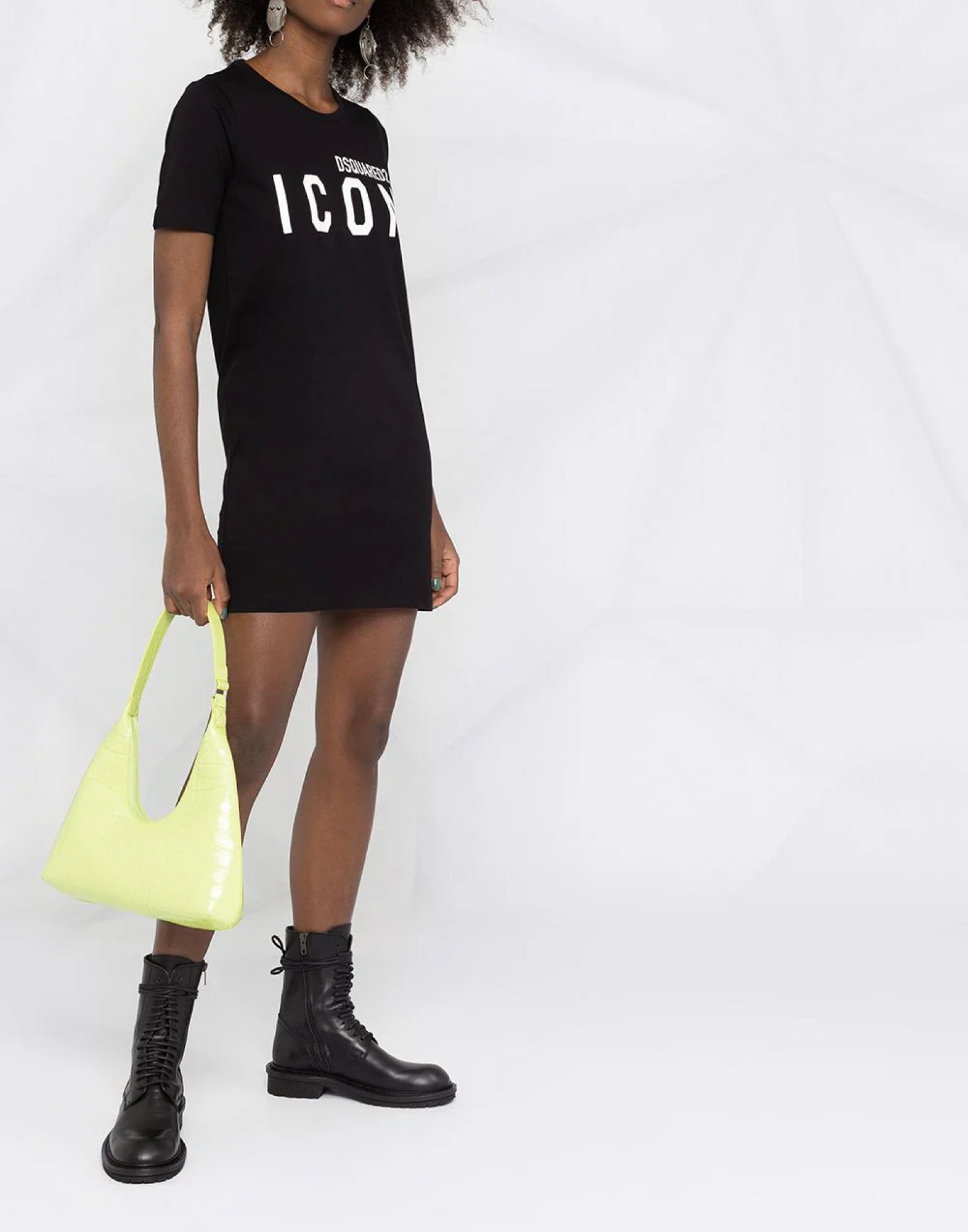 Dsquared2-OUTLET-SALE-ICON Print Logo Renny T-Shirt Dress-ARCHIVIST