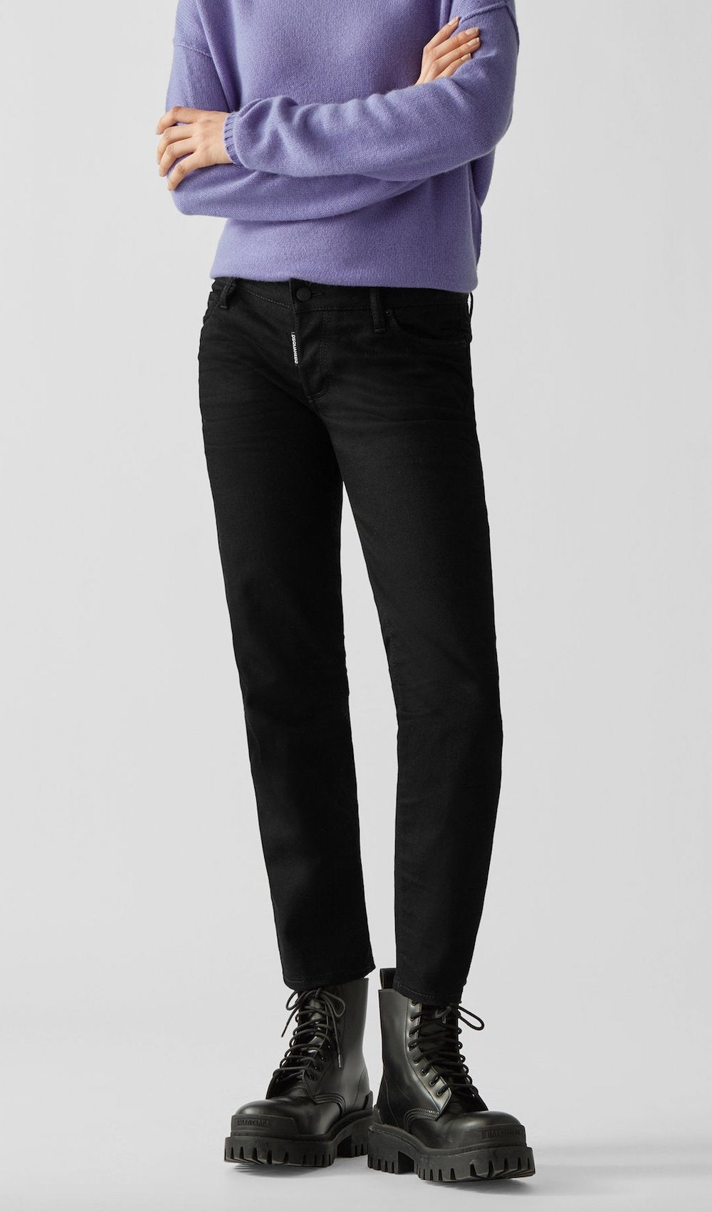 Dsquared2-OUTLET-SALE-ICON Skinny Cropped Jeans-ARCHIVIST