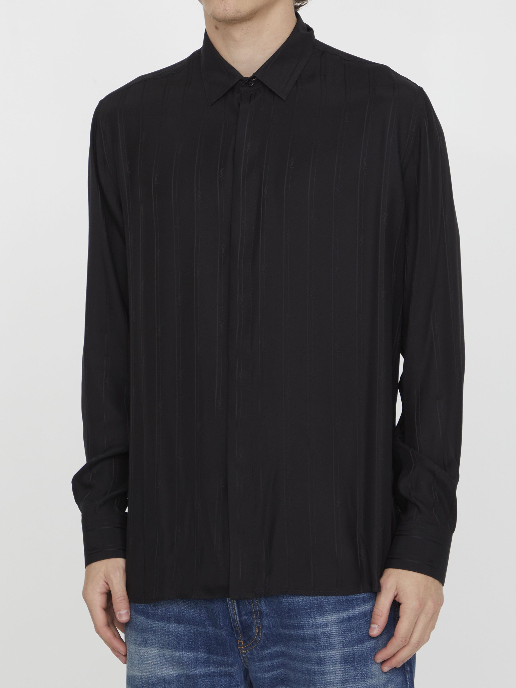 SAINT-LAURENT-OUTLET-SALE-Cassandre-striped-shirt-Shirts-41-BLACK-ARCHIVE-COLLECTION-2.jpg