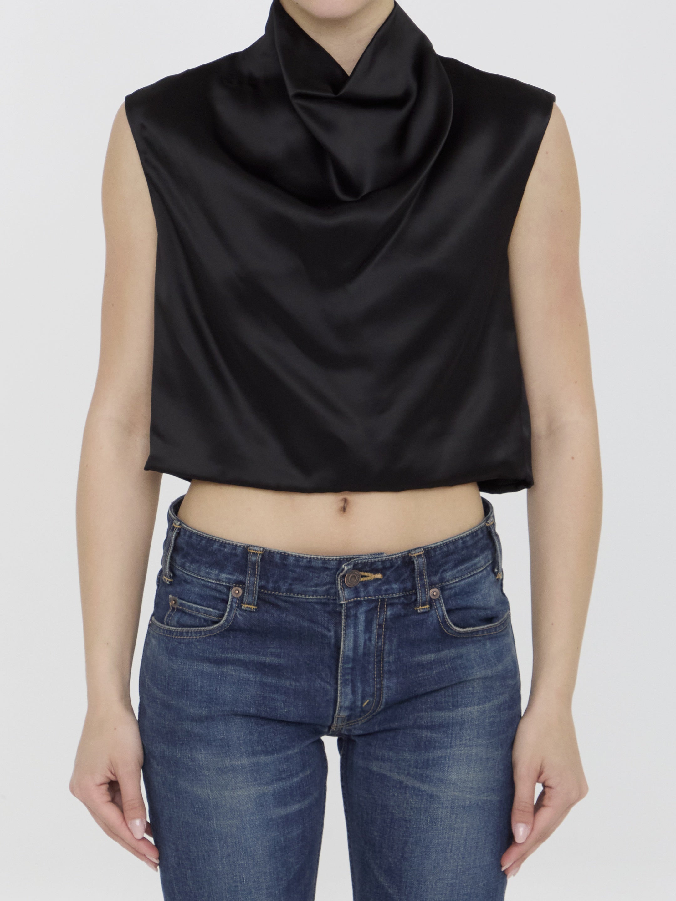 Crop top in satin