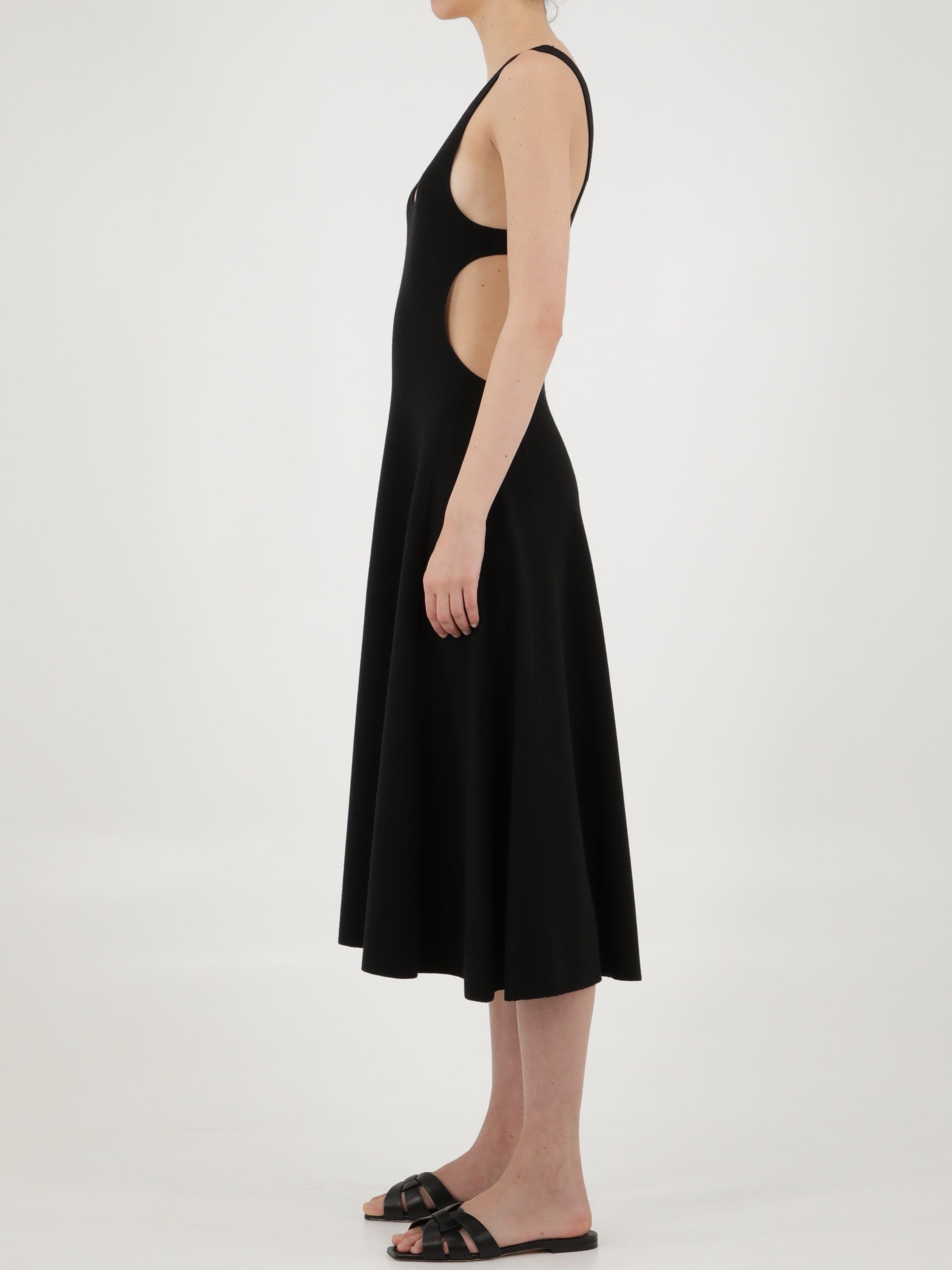 Cut-out wool dress