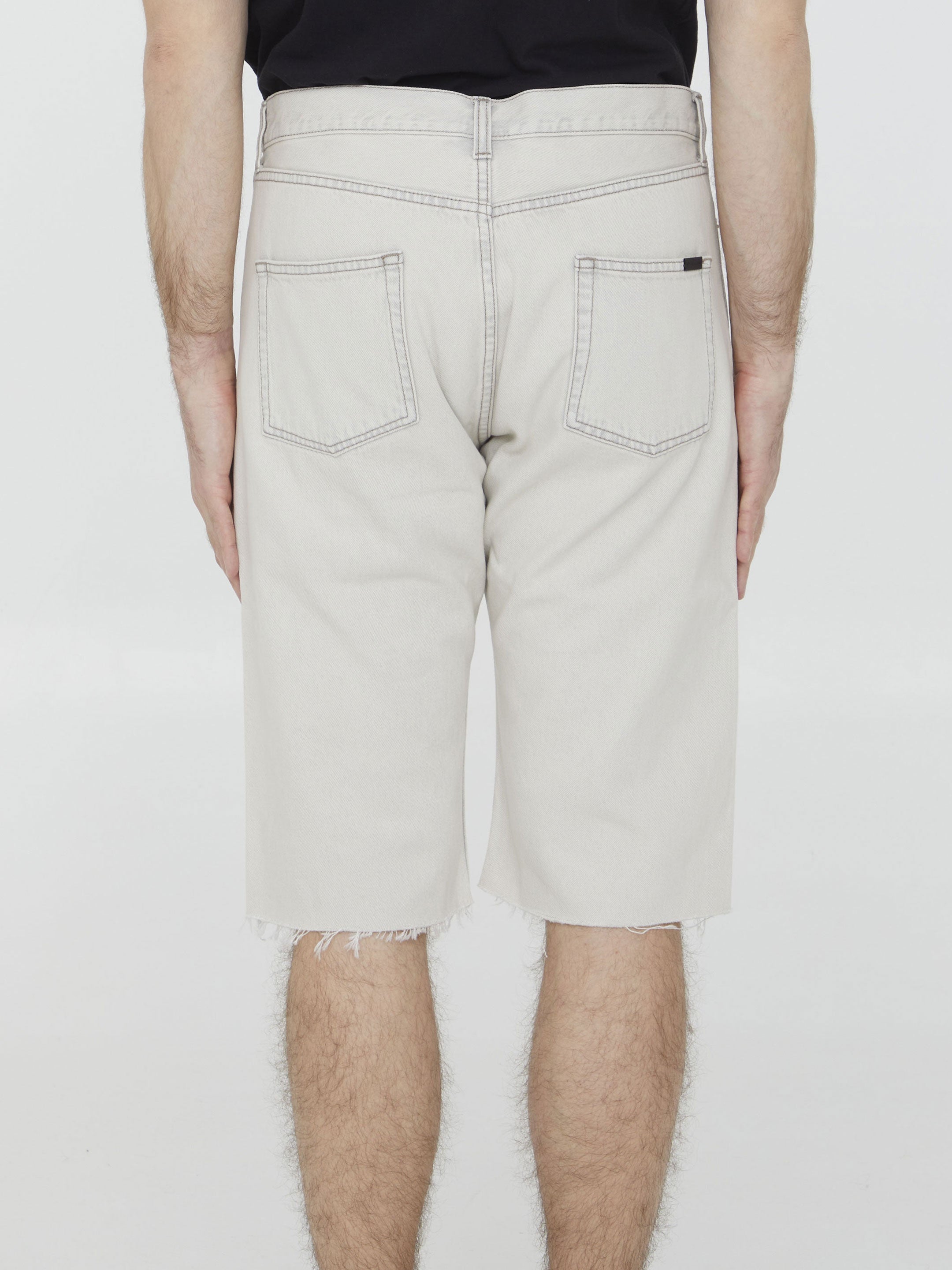 Light-grey denim bermuda shorts