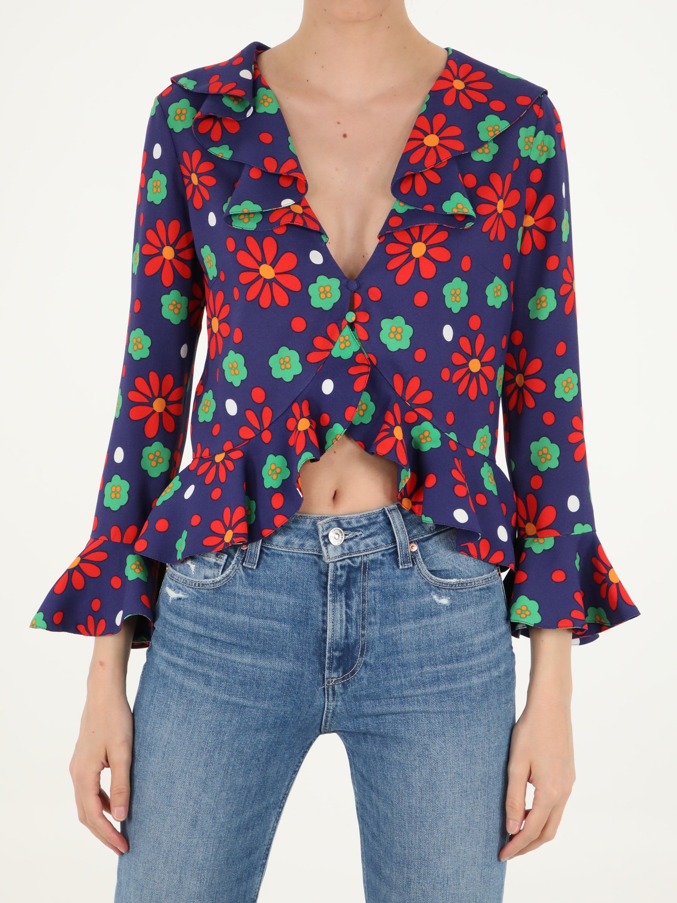 Ruffled multicolor blouse