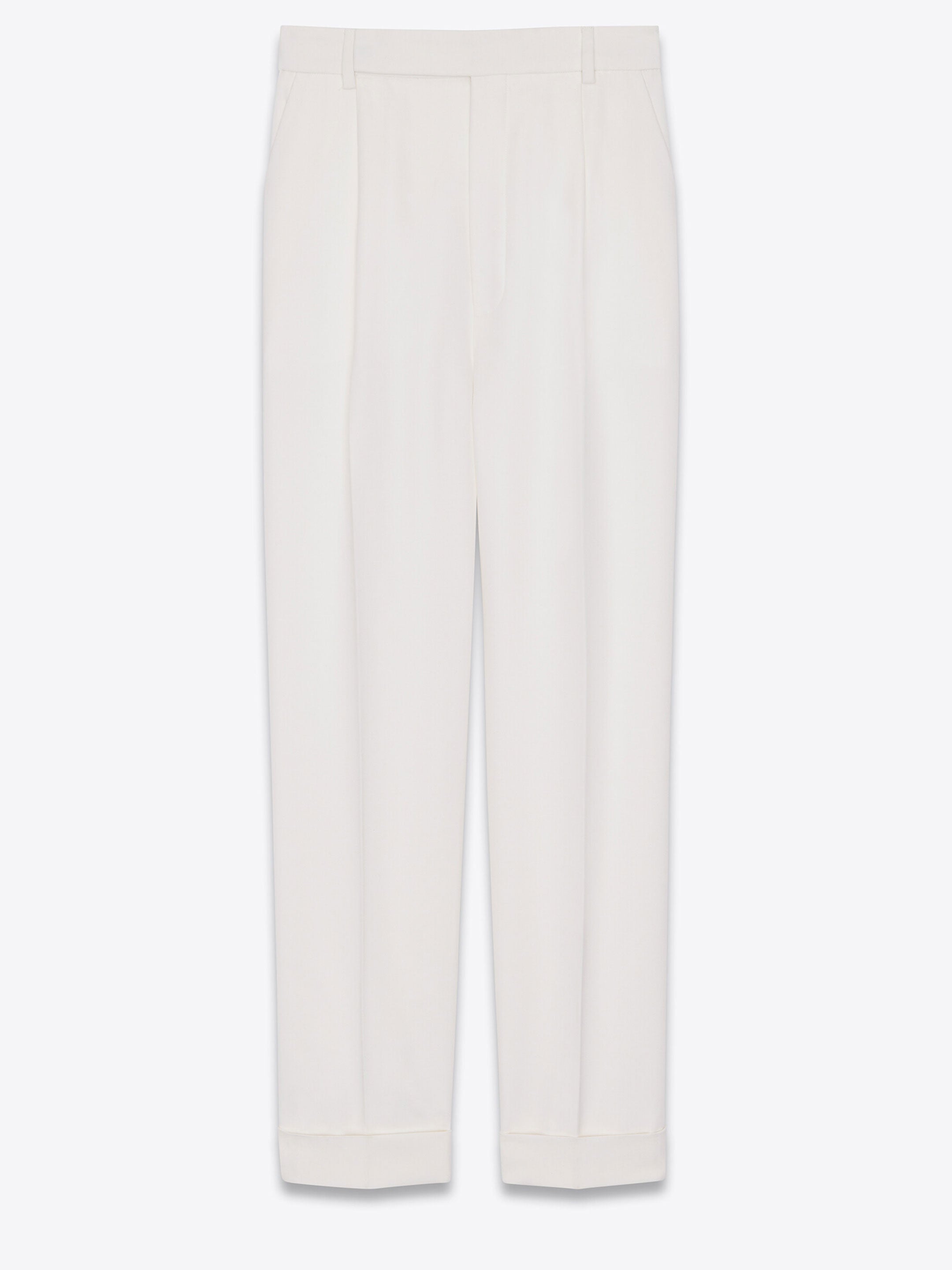 White tailored trousers