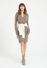 LILLY 10 Robe col V taupe