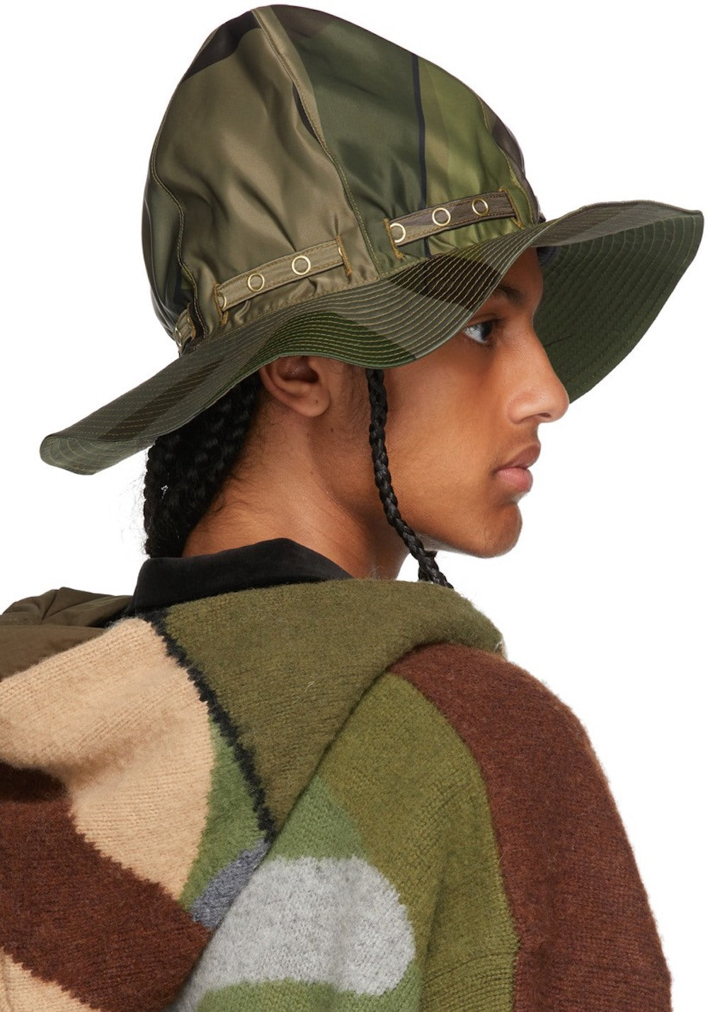 Sacai-OUTLET-SALE-Sacai x KAWS Mountain Metro Camouflage Hat-ARCHIVIST