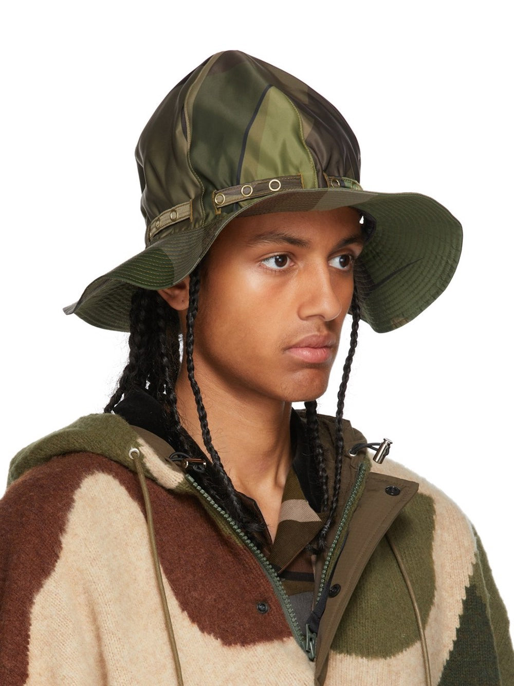 Sacai-OUTLET-SALE-Sacai x KAWS Mountain Metro Camouflage Hat-ARCHIVIST