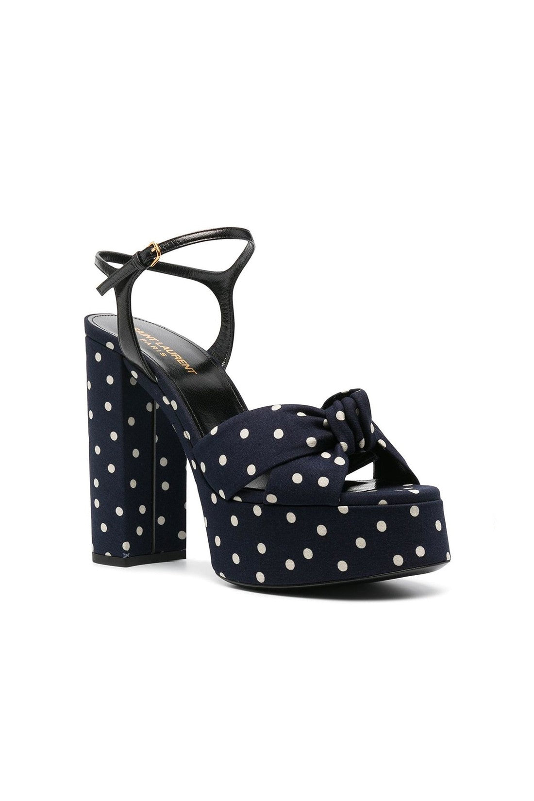 SAINT LAURENT-OUTLET-SALE-Saint Laurent Bianca Polka-Dot Sandals-ARCHIVIST