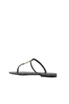 Saint Laurent-OUTLET-SALE-Saint Laurent Cassandra Leather Flat Sandals-ARCHIVIST