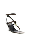 SAINT LAURENT-OUTLET-SALE-Saint Laurent Cassandra Leather Flip-Flop Sandals-ARCHIVIST