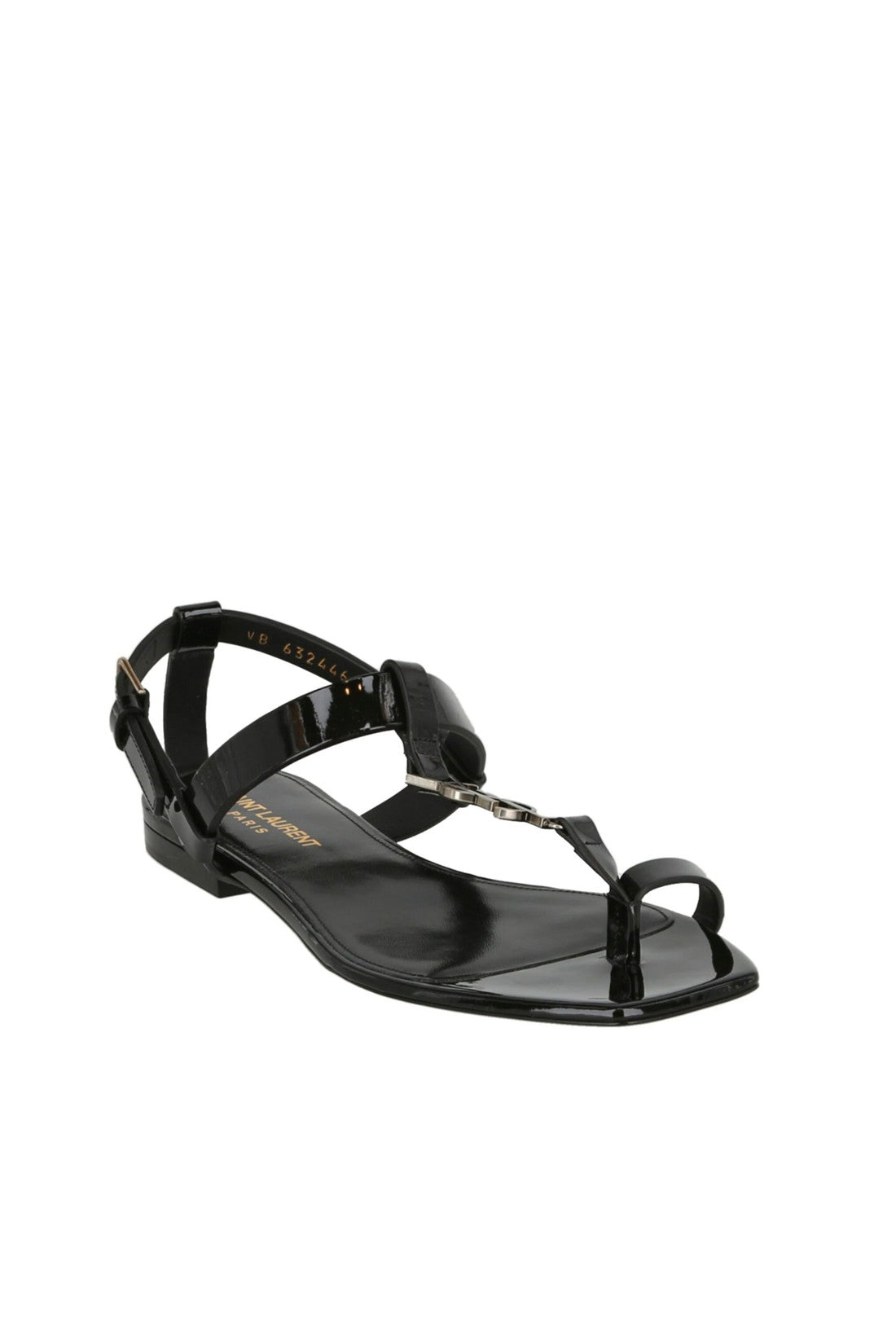 SAINT LAURENT-OUTLET-SALE-Saint Laurent Cassandra Logo Leather Sandals-ARCHIVIST