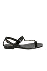 SAINT LAURENT-OUTLET-SALE-Saint Laurent Cassandra Logo Leather Sandals-ARCHIVIST