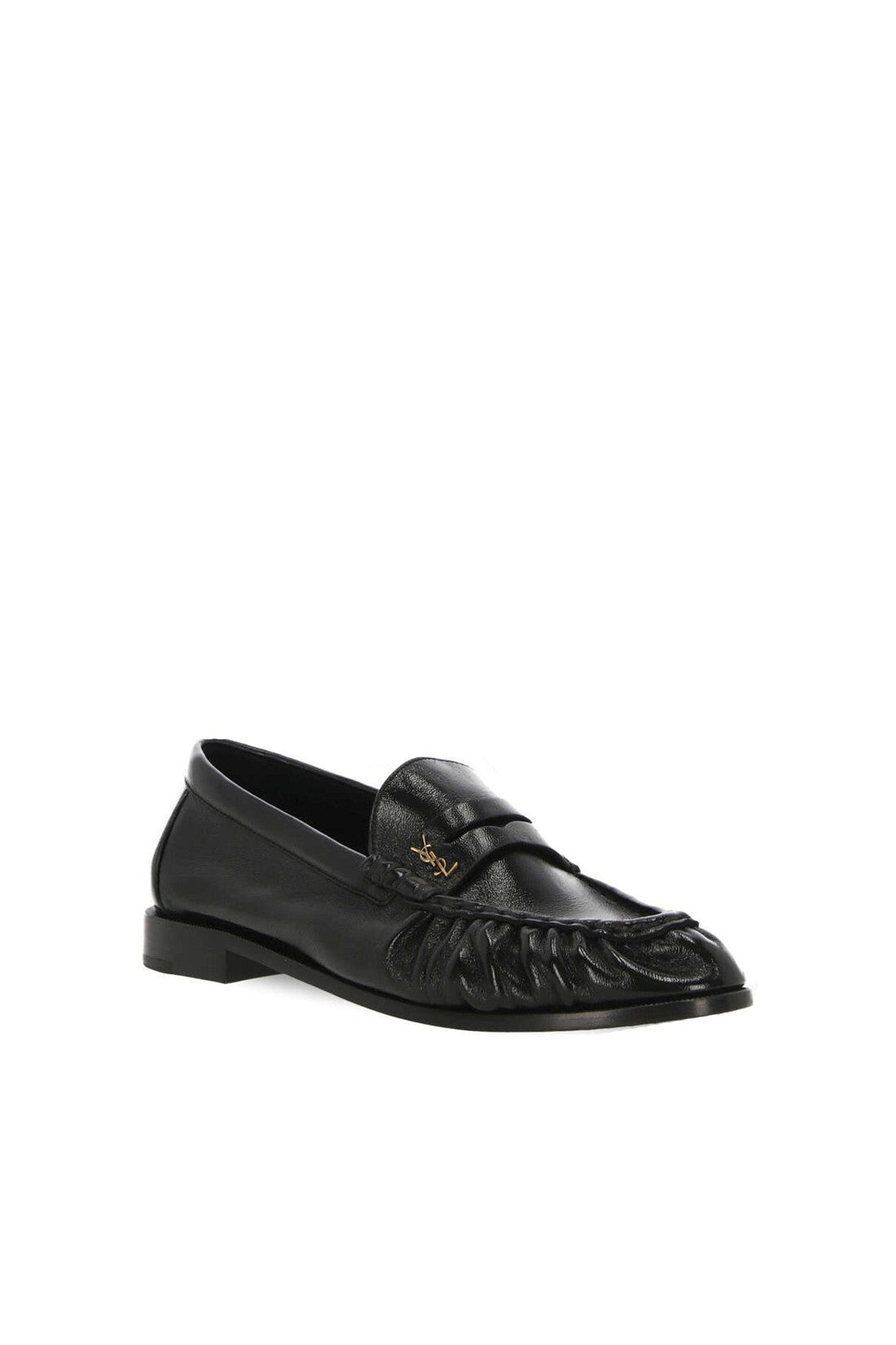 SAINT LAURENT-OUTLET-SALE-Saint Laurent Cassandre Leather Loafers-ARCHIVIST