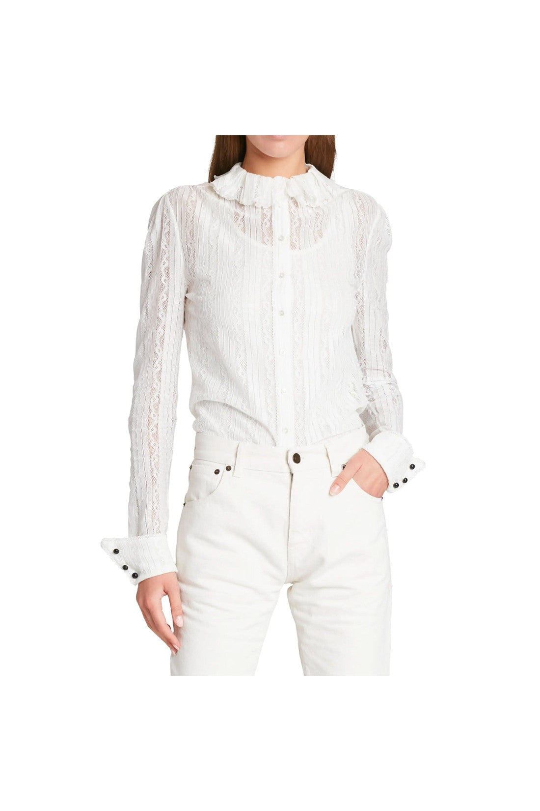 SAINT LAURENT-OUTLET-SALE-Saint Laurent Embroidered Blouse-ARCHIVIST