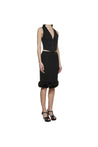 SAINT LAURENT-OUTLET-SALE-Saint Laurent Feathers Trim Silk Skirt-ARCHIVIST