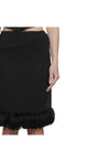 SAINT LAURENT-OUTLET-SALE-Saint Laurent Feathers Trim Silk Skirt-ARCHIVIST