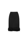 SAINT LAURENT-OUTLET-SALE-Saint Laurent Feathers Trim Silk Skirt-ARCHIVIST