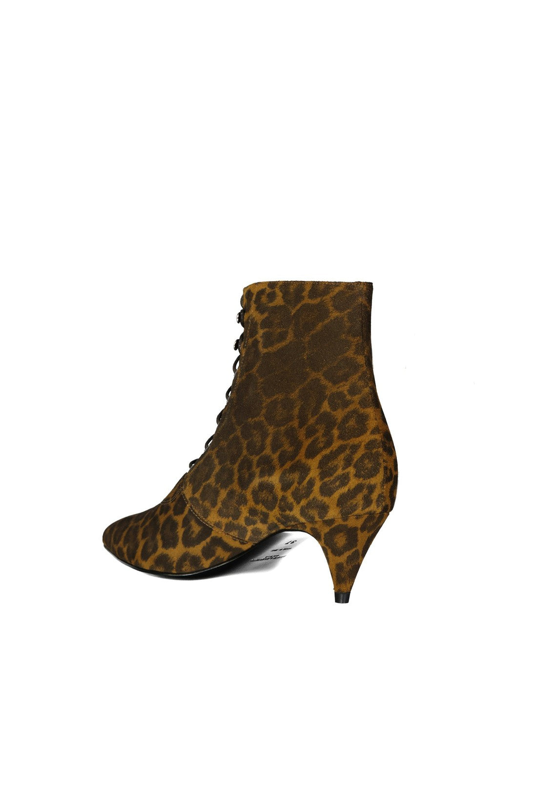 Saint Laurent-OUTLET-SALE-Saint Laurent Kiki Lace-Up Leopard-Print Ankle Boots-ARCHIVIST